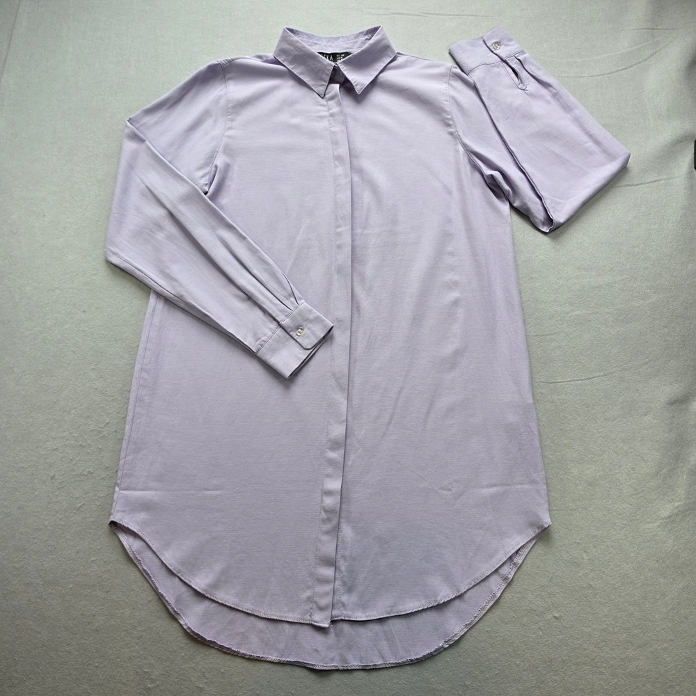 Refka Basic Mens Lilac Purple Hidden Button Down Long Sleeve Shirt EU 38 US 6